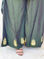 elegant bottle green kurta set with floral dupatta