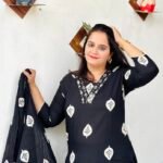 midnight noir embroidered kurta set