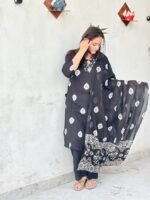 midnight noir embroidered kurta set