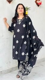 midnight noir embroidered kurta set