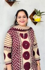  printed cotton kurta set with dupatta